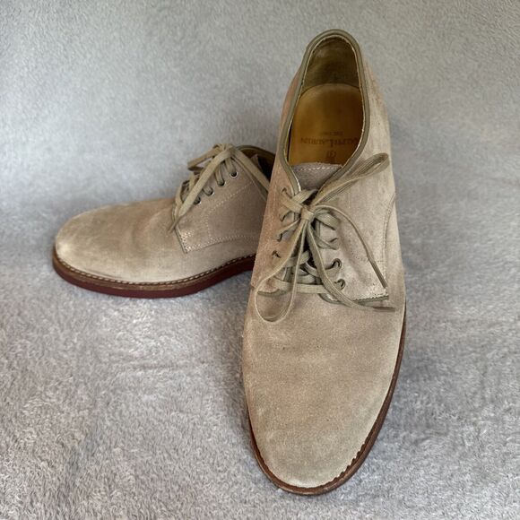 Polo Ralph Lauren Camel Suede Derby Oxford Lace Up Shoe 8D Wide Preppy Grandpa - Picture 10 of 16